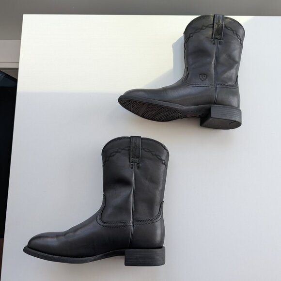 Ariat Men’s Heritage Roper Round Toe Western Boot - 9 Wide (EE) - Black - Picture 4 of 7